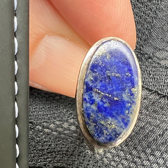 STERLING SILVER LAPIS LAZULI RING SIZE 5 1/2 - Picture 2 of 4